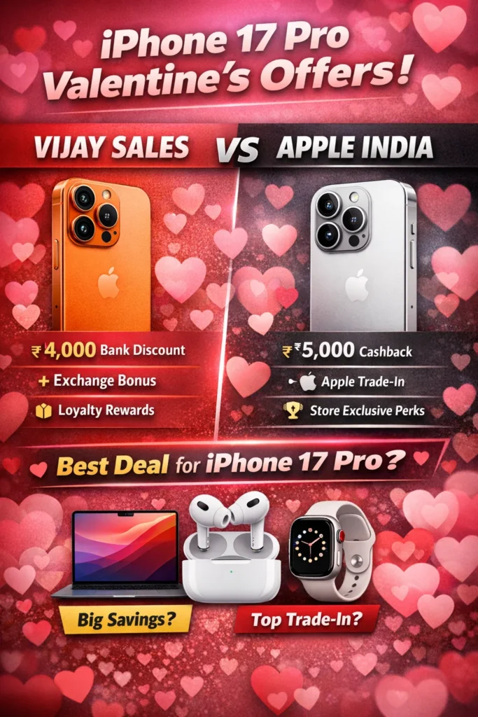 iPhone 17 Pro Valentine Deals: Vijay Sales vs Apple Offers 3 iPhone 17 Pro Valentines Day deals